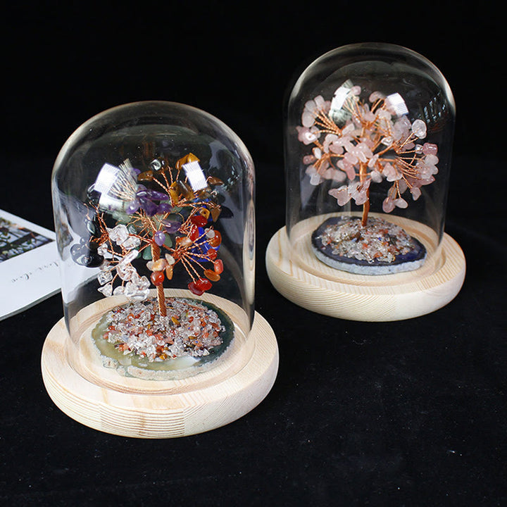 Árbol de flores de piedra triturada de cristal natural de Olivenorma, decoración de vidrio