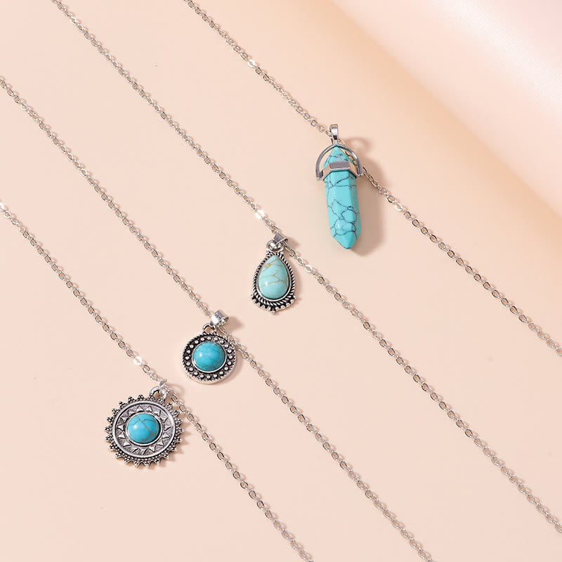 Conjunto de collar multicapa con pendientes y turquesa de Olivenorma