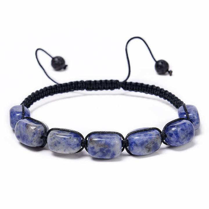 Pulsera trenzada con cuentas de piedras preciosas de cristal de 7 chakras para hombre de Olivenorma