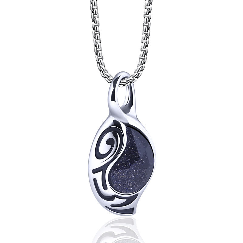 Collar de acero y titanio con ojo de tigre, protección, suerte y coraje de Olivenorma