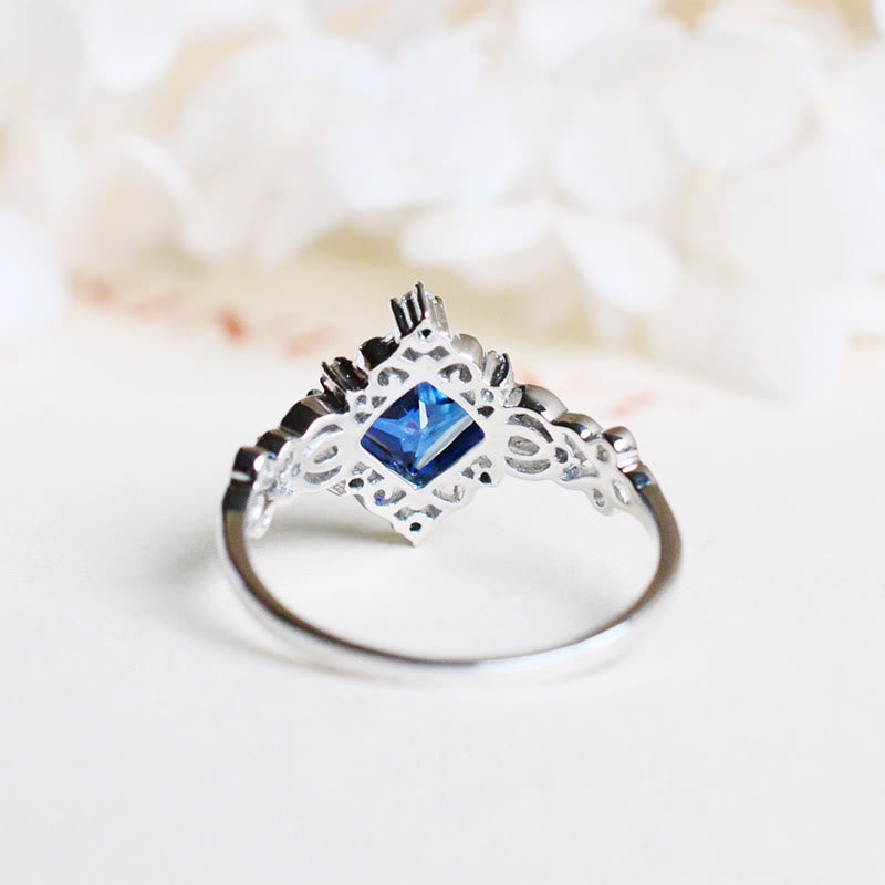Anillo de zafiro cuadrado Olivenorma
