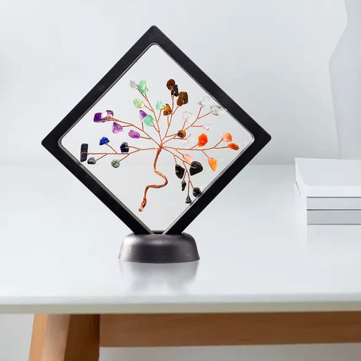Decoración de árbol de la suerte con cristales de chakras de Olivenorma