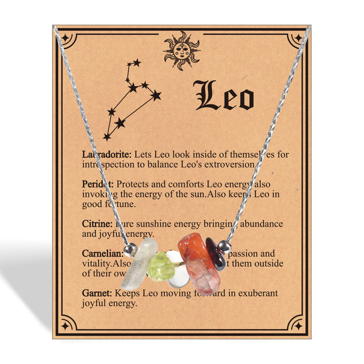 Gargantilla con signo del zodiaco de piedra natural Olivenorma