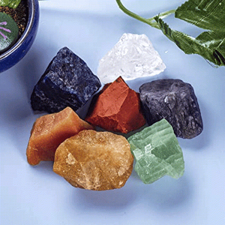 Decoración de pared con piedras preciosas de cristal crudo de Olivenorma Chakra