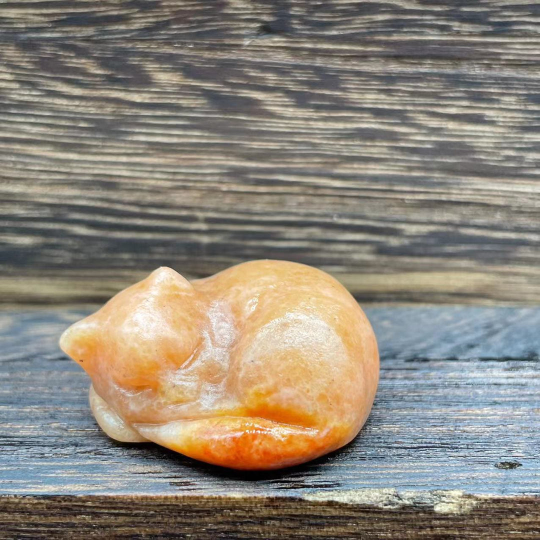 Adorno con piedras preciosas de gato de cristal natural de 4 cm de Olivenorma