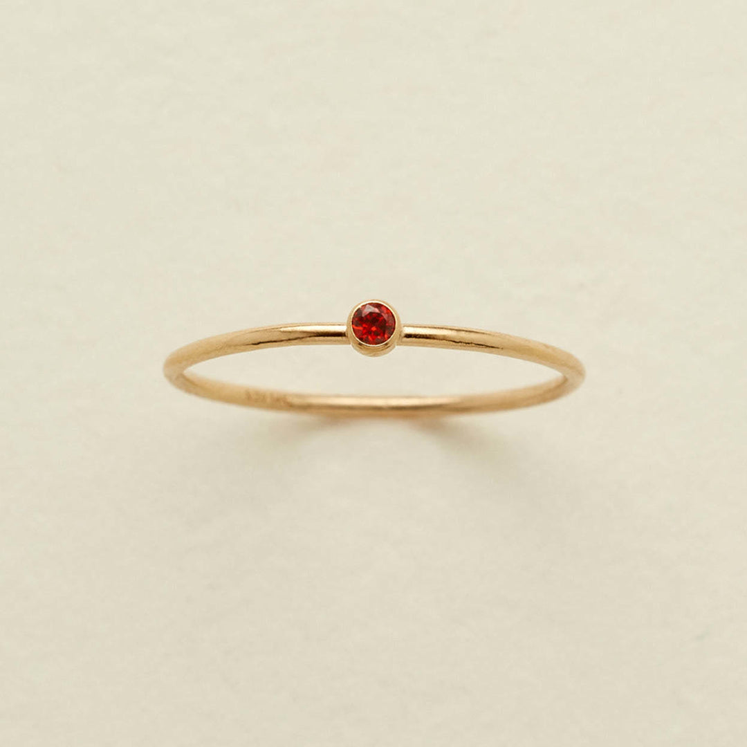 Anillo fino con piedra natal de Olivenorma para el día del nacimiento de 12 meses