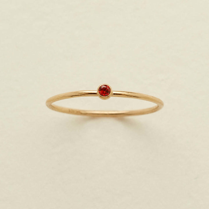 Anillo fino con piedra natal de Olivenorma para el día del nacimiento de 12 meses