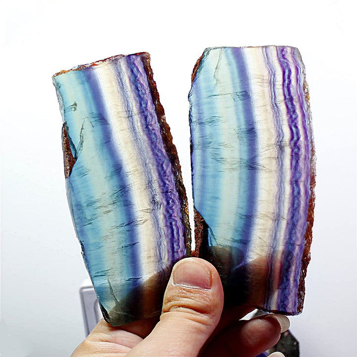 Piedras preciosas de fluorita arcoíris en bruto naturales de Olivenorma para decoración