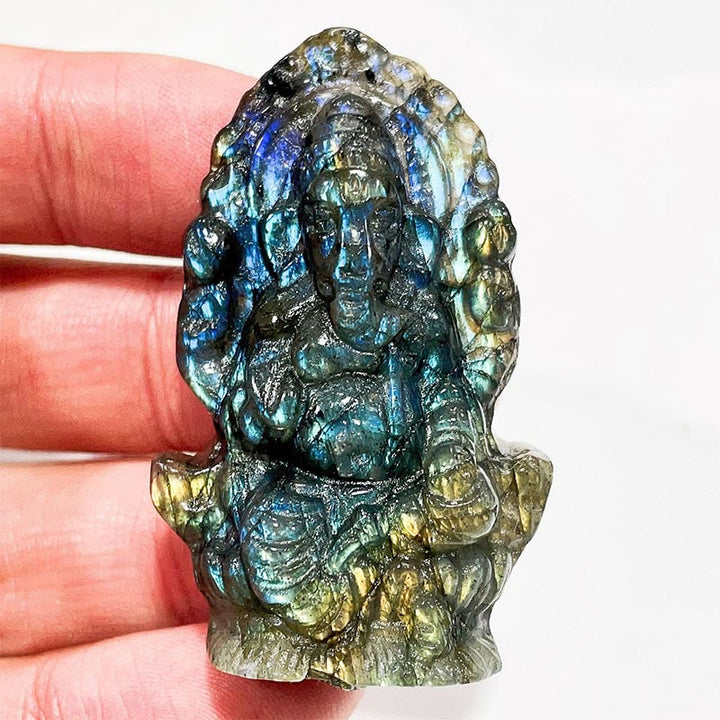Adornos de piedra lunar con forma de labradorita natural de Olivenorma