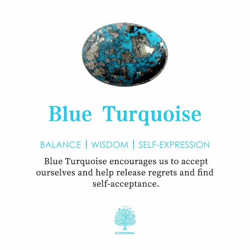 Piedra de preocupación con forma de corazón de turquesa azul de Olivenorma