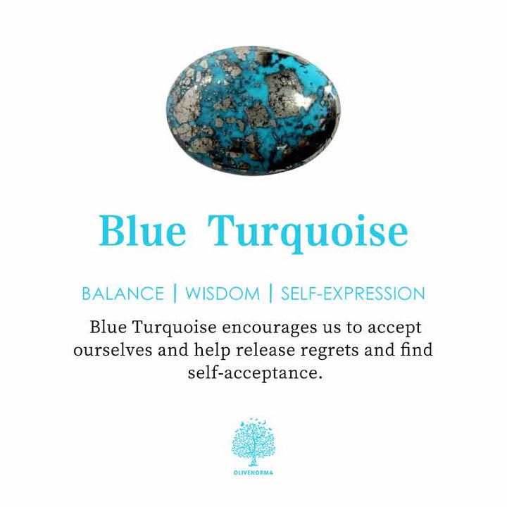 Piedra de preocupación con forma de corazón de turquesa azul de Olivenorma