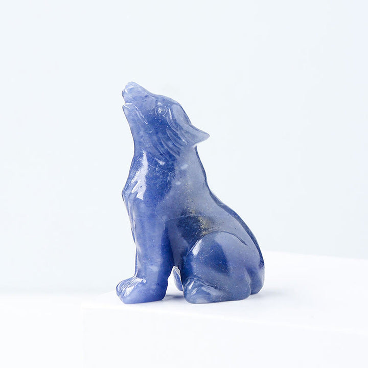 Adorno de piedra preciosa con forma de niño lobo de cristal natural de Olivenorma 