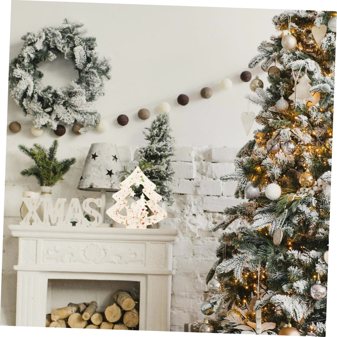 Adorno para árbol de Navidad de resina de grava de cristal natural de Olivenorma 