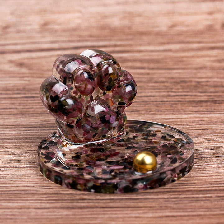 Soporte para teléfono móvil con forma de garra de gato de piedra natural epoxi de Olivenorma