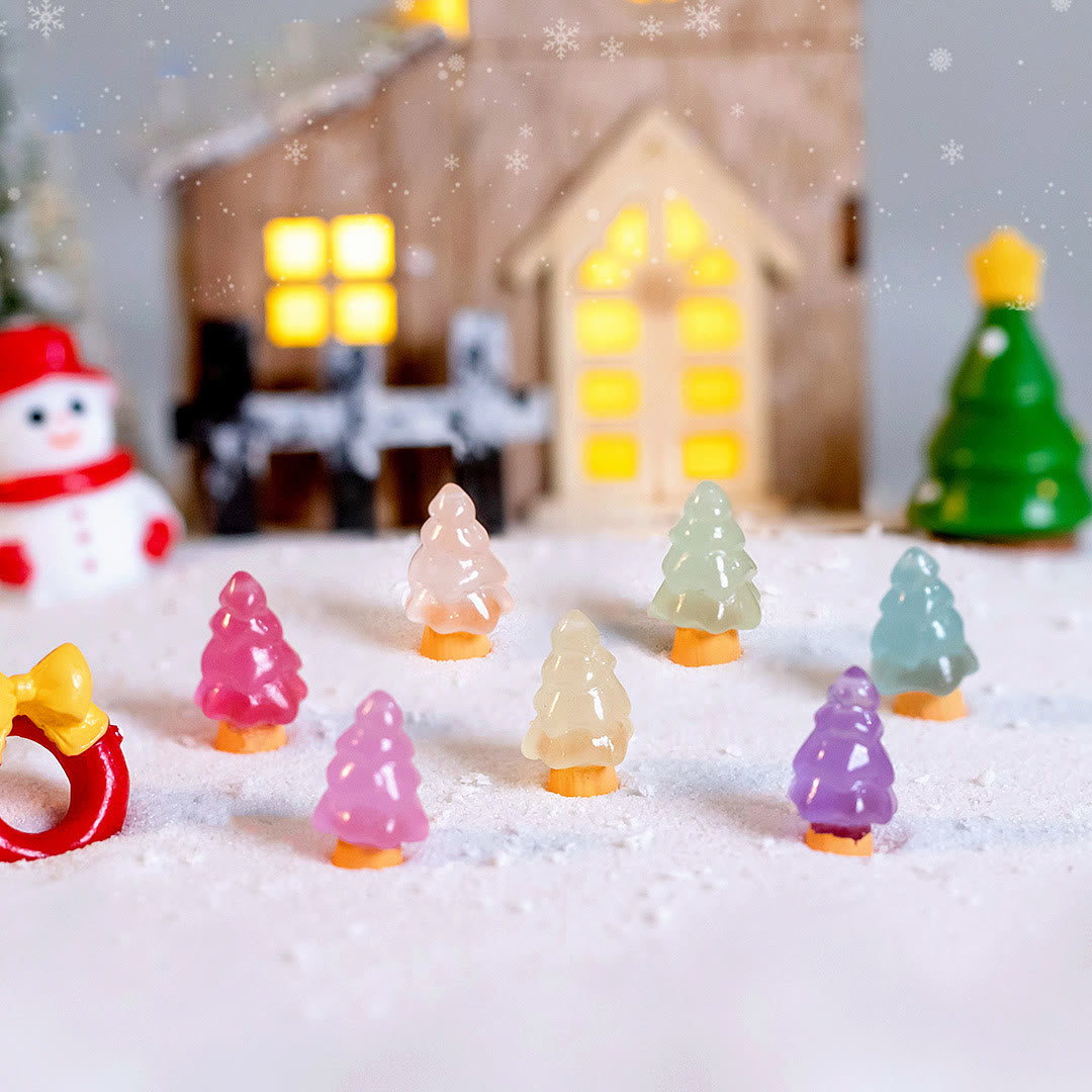 Olivenorma - 5 miniesculturas de cristal para árbol de Navidad, decoración con piedras preciosas