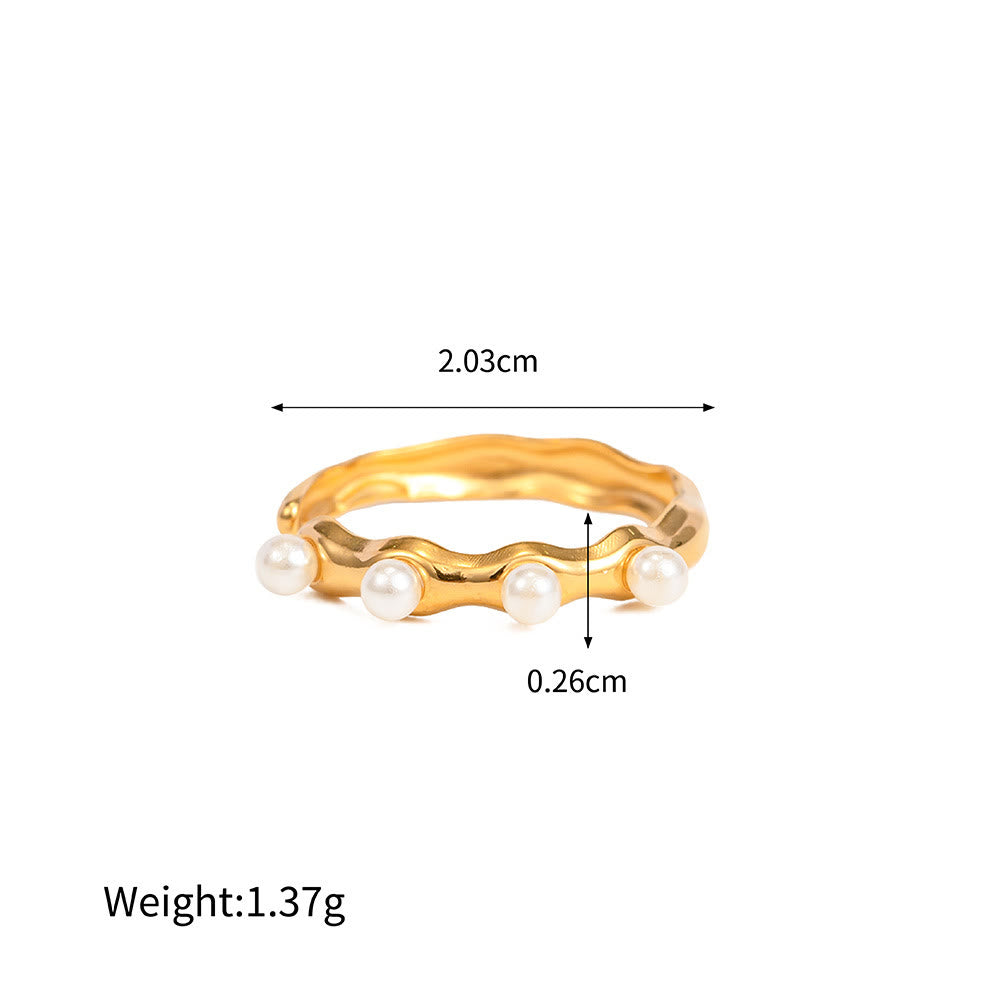 Anillo irregular ajustable de malaquita natural de Olivenorma