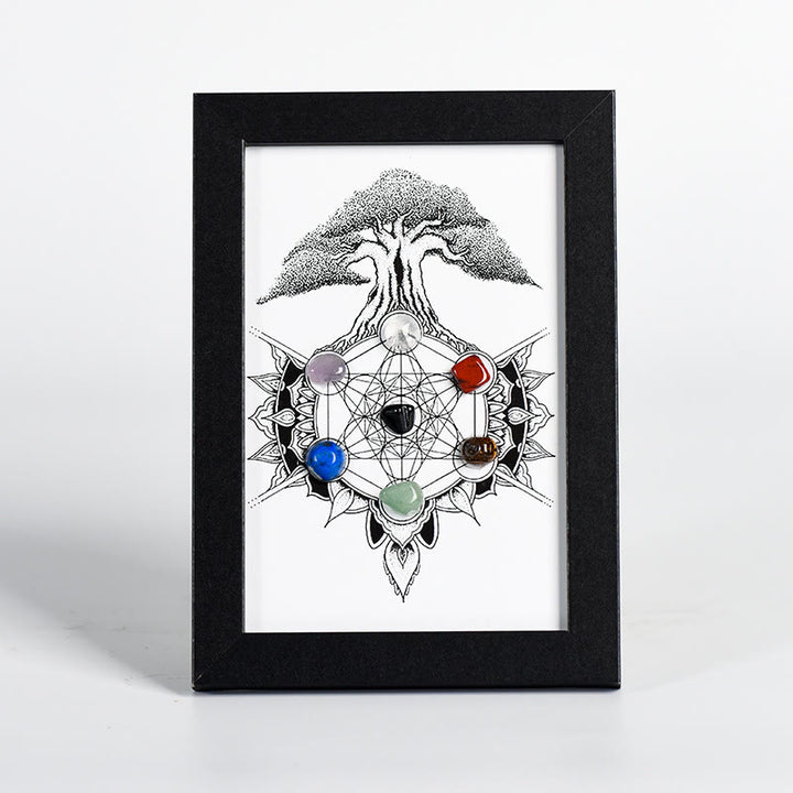 Marco de fotos con diseño de árbol de la vida y chakras de Olivenorma