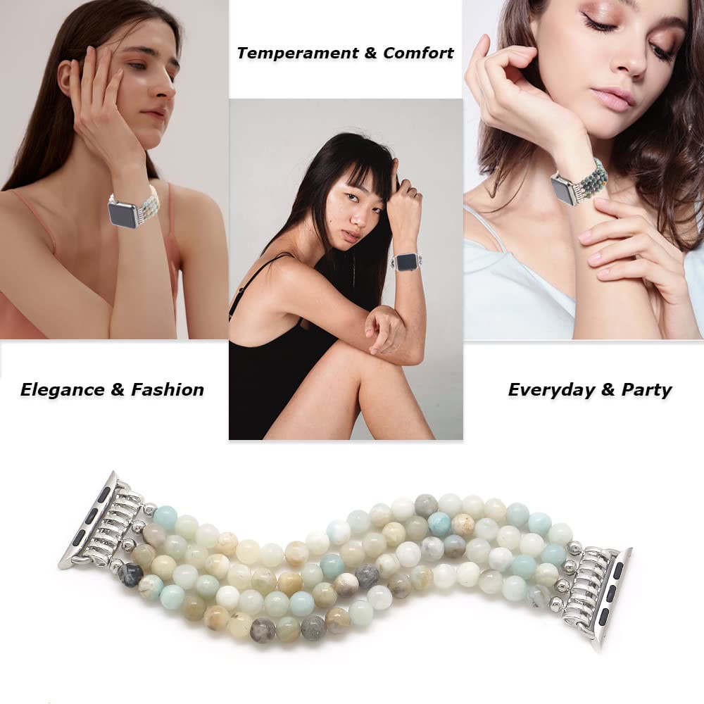 Pulsera de cuentas de ojo de tigre compatible con reloj Olivenorma 