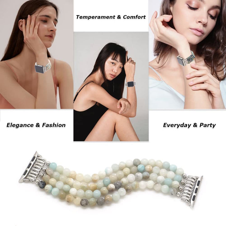Pulsera de cuentas de ojo de tigre compatible con reloj Olivenorma 