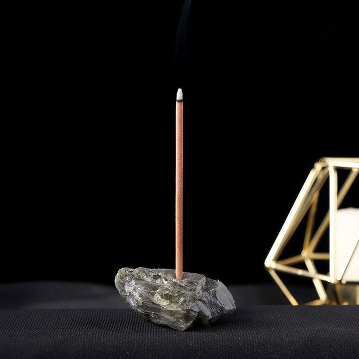Soporte para varillas de incienso de piedra cruda de cristal de Olivenorma , decoración con piedras preciosas