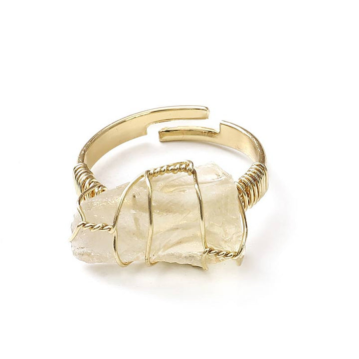 Anillo irregular de cristal natural