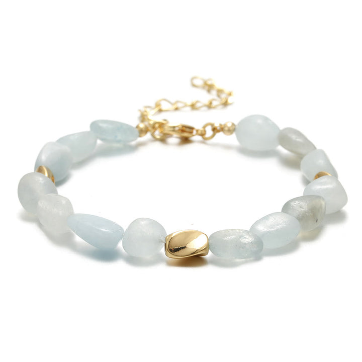 Pulsera de cobre de 18 quilates con piedra natural multicolor irregular de Olivenorma