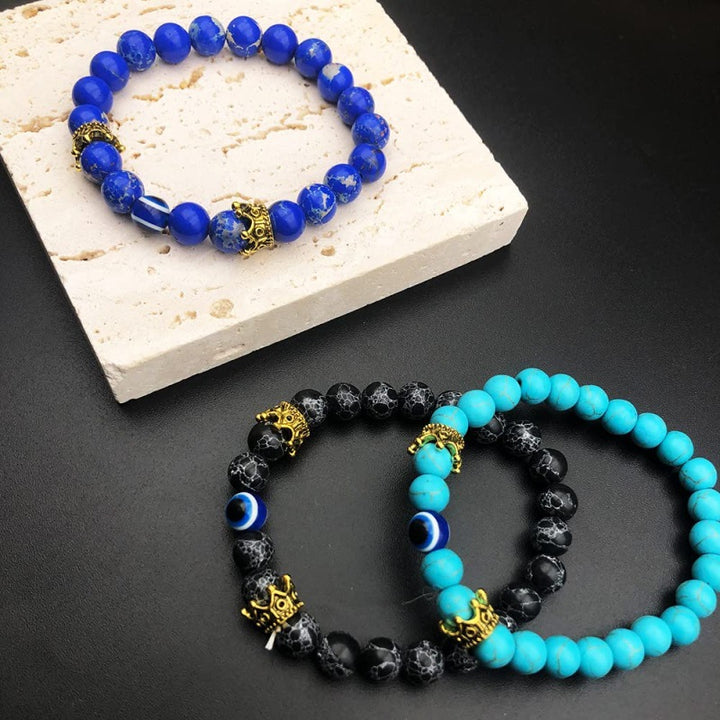 Pulsera de turquesa con protección contra el mal de ojo de Olivenorma 