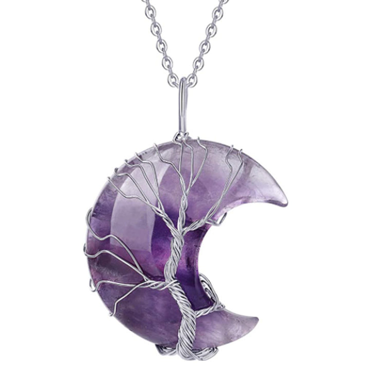 Collar de luna de cristal natural de Olivenorma