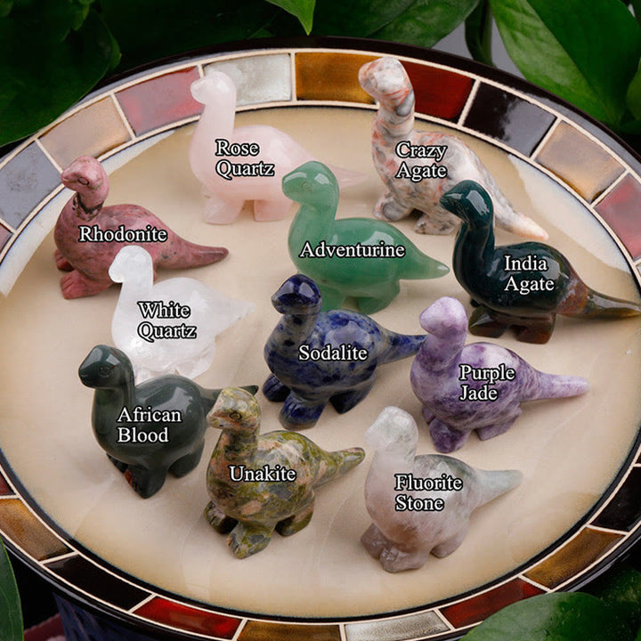 Adorno para el hogar con forma de dinosaurio de cristal de 2,5 pulgadas de Olivenorma