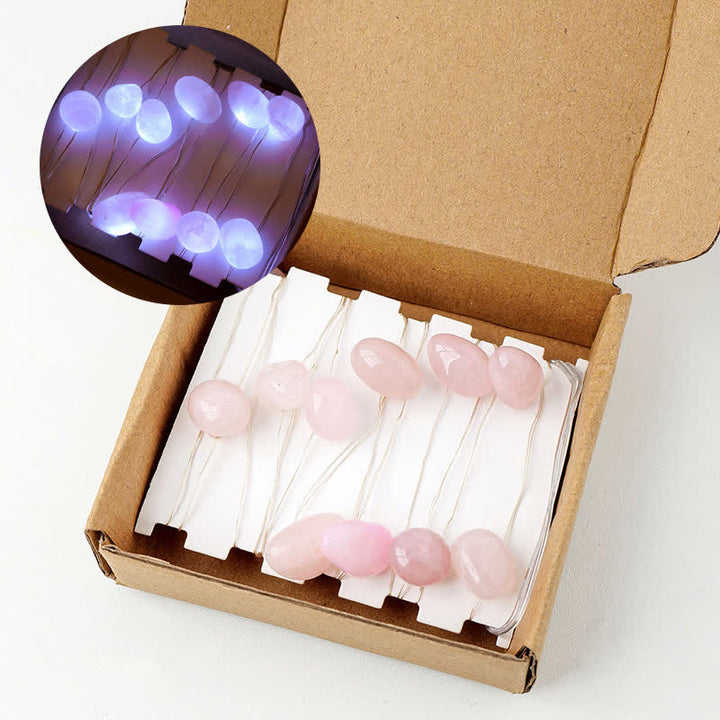 Lámpara de piedras pulidas de cristal natural de Olivenorma para decoración de ambientes navideños