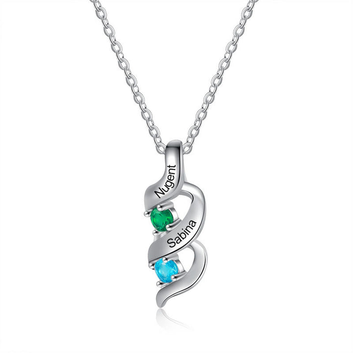 Collar personalizado con grabados y piedras de nacimiento del 1 al 6
