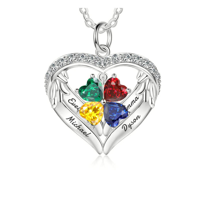 Collar de circonita cúbica con nombre grabado y piedra de nacimiento personalizada de Olivenorma