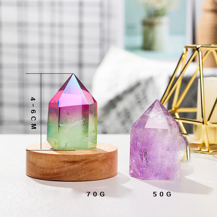 Lámpara decorativa de cristal curativo con cristales naturales de Olivenorma
