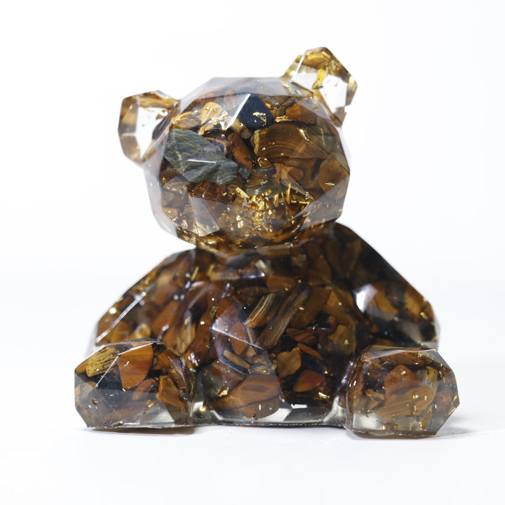 Adorno de oso de resina con grava de cristal de Olivenorma , decoración con piedras preciosas