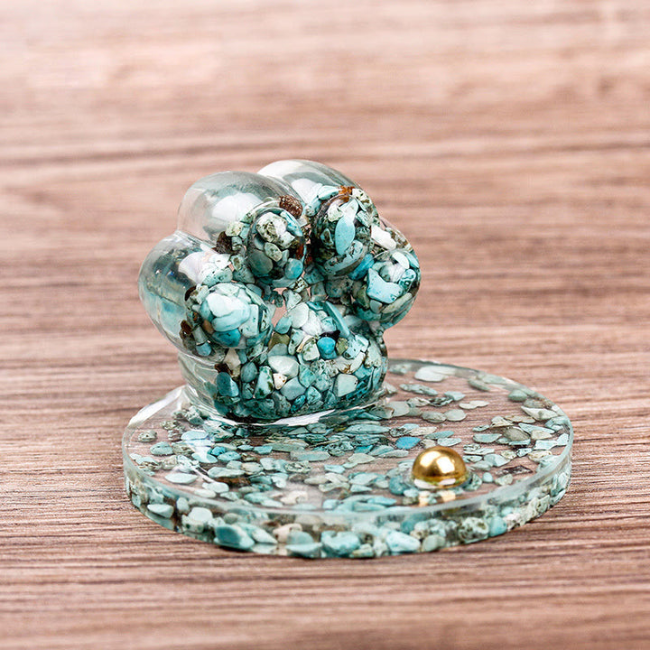 Soporte para teléfono móvil con forma de garra de gato de piedra natural epoxi de Olivenorma
