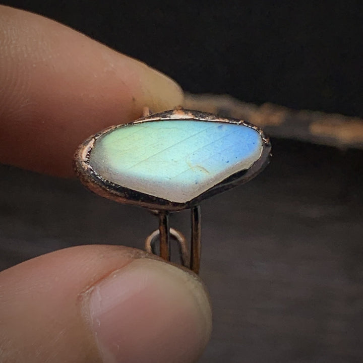 Anillo ajustable con doce piedras de nacimiento de piedra irregular natural en bruto de Olivenorma 