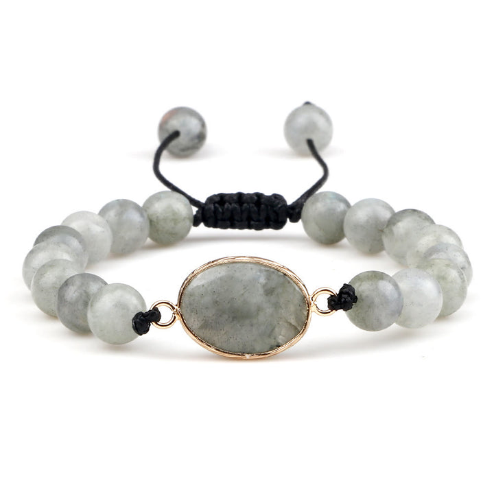 Pulsera de cuentas de opalita con piedra de ojo de gato de Olivenorma