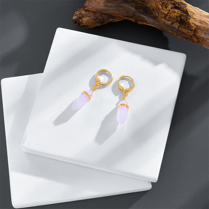 Pendientes curativos de ópalo rosa natural
