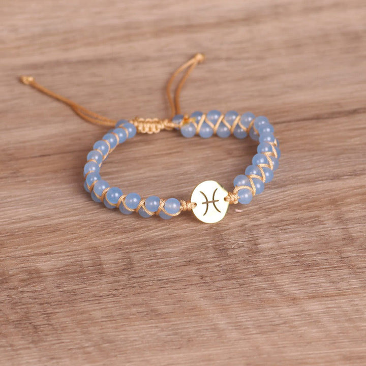 Pulsera envolvente de equilibrio curativo con cristales del zodíaco de Olivenorma 