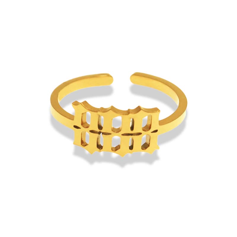 Anillo de la suerte minimalista con número angelical