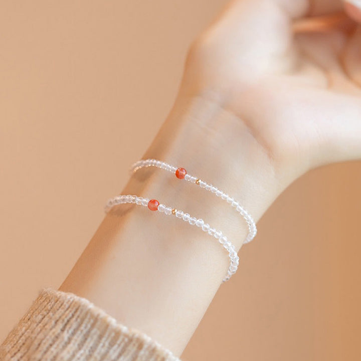 Pulsera de piedras preciosas de cristal transparente Gathering Fortune