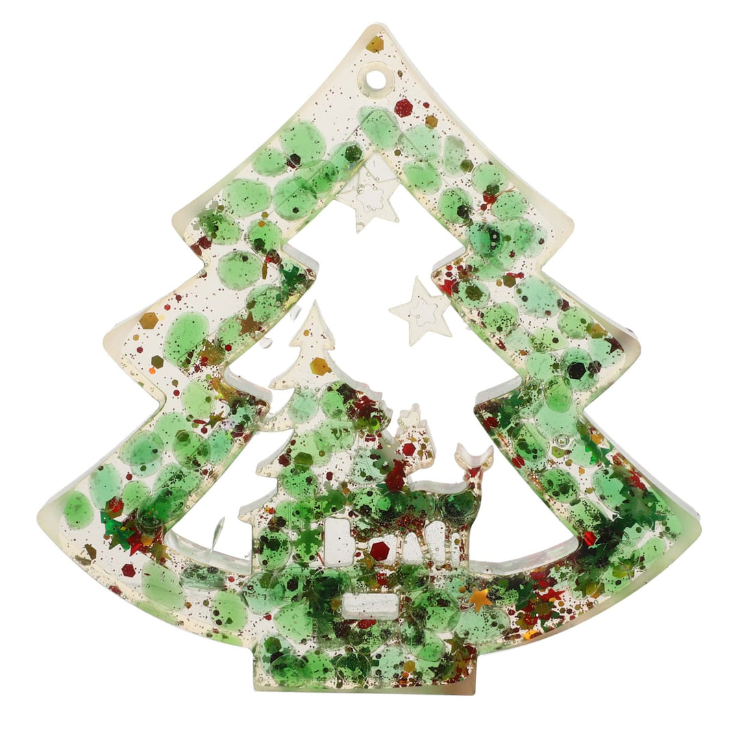 Adorno para árbol de Navidad de resina de grava de cristal natural de Olivenorma 