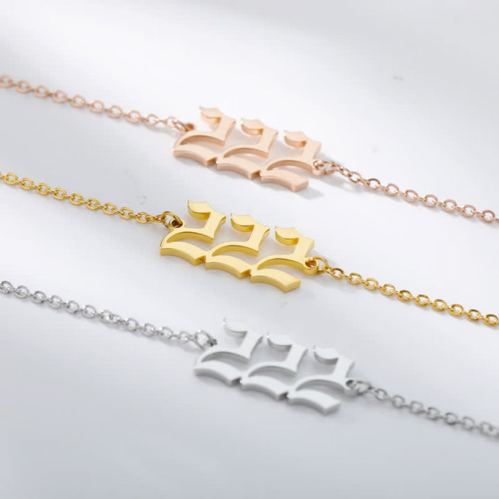 Pulsera de tobillo espiritual con números de ángel