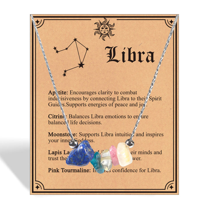 Gargantilla con signo del zodiaco de piedra natural Olivenorma