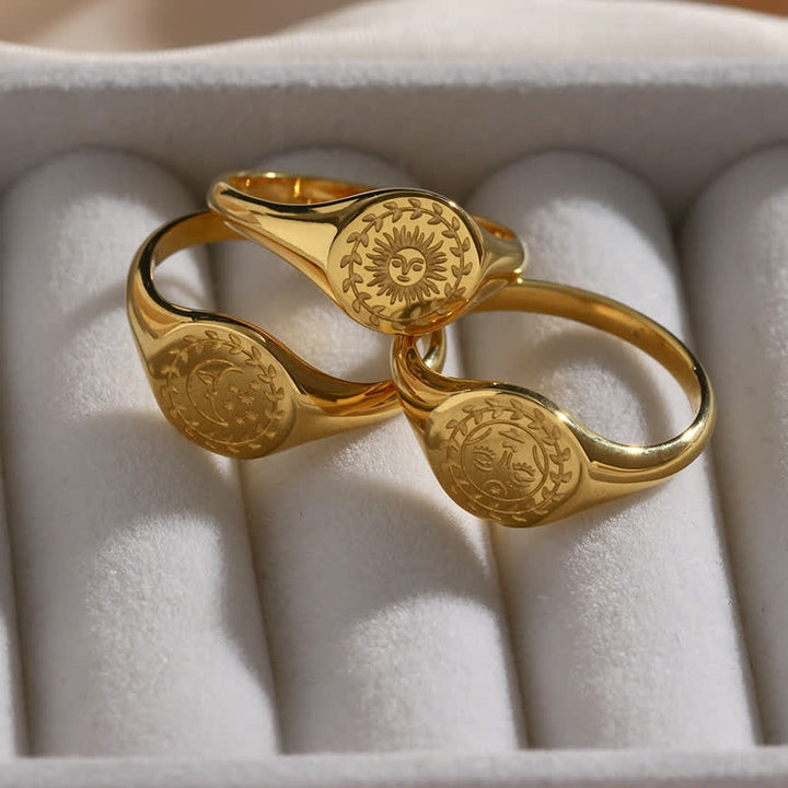 Anillo Sol y Luna con Cartas del Tarot de Olivenorma