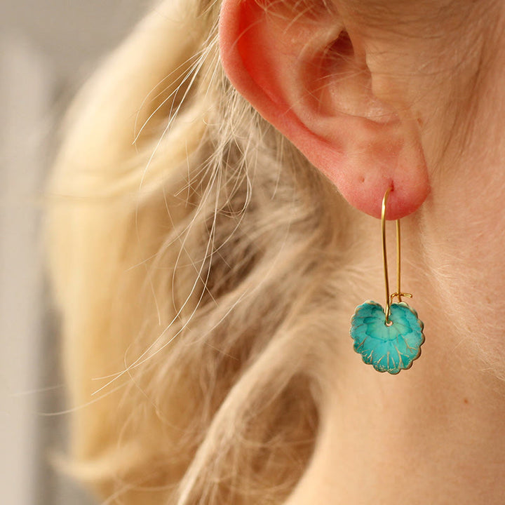 Pendientes de hojas de turquesa de Olivenorma 