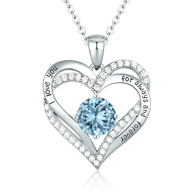 Olivenorma "Te amo por siempre y para siempre" - Collar de corazón en tono de nacimiento 