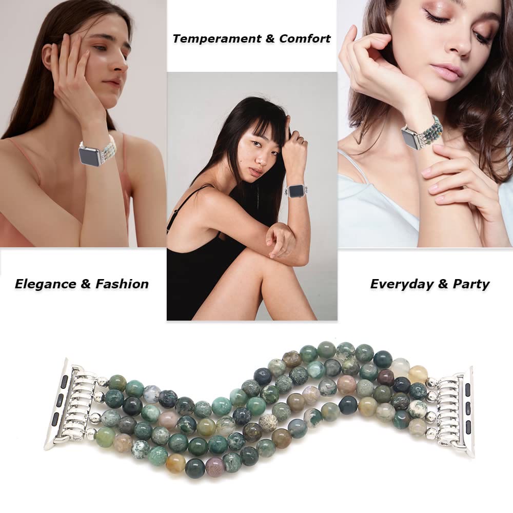 Pulsera de cuentas de ojo de tigre compatible con reloj Olivenorma 