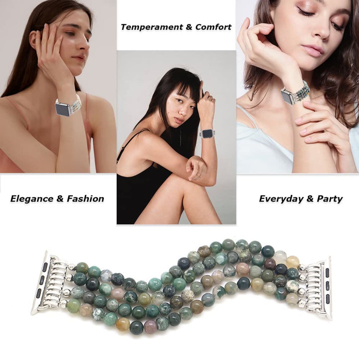 Pulsera de cuentas de ojo de tigre compatible con reloj Olivenorma 