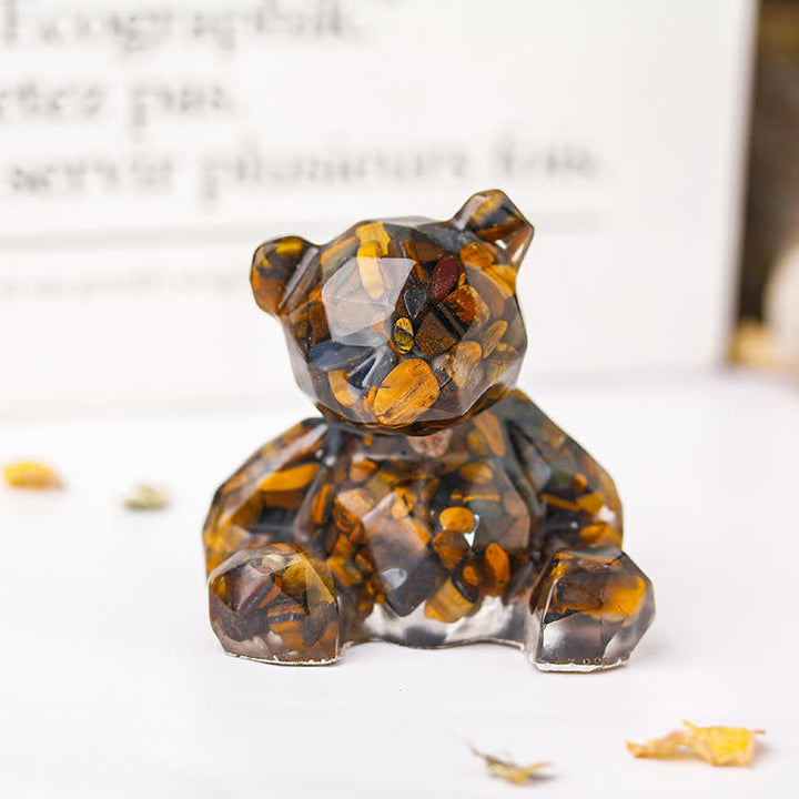 Espejo de Olivenorma con oso sentado y piedras preciosas decorativas